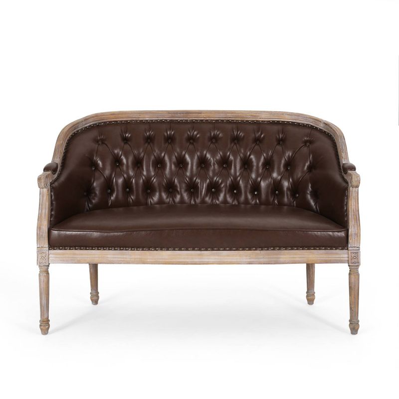 Faye Traditional Tufted Upholstered Loveseat - Christopher Knight Home, 1 of 12