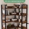 Corner Vertical Bookshelf - Iron and Wood Shelf, Space Saving Compact Design, Modern Home Book Storage, Durable Iron Frame, Wooden Shelves - 4 of 4