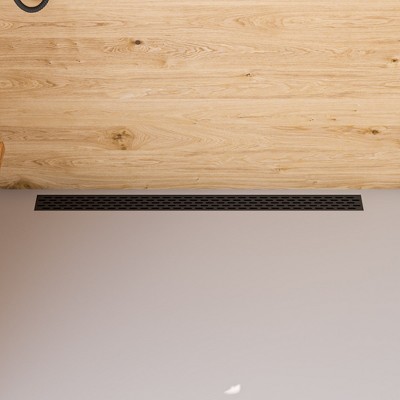 ALFI 47 Inches Black Matte Stainless Steel Linear Shower Drain with Groove Holes