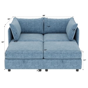 68" Modular Sleeper Sectional Sofa with Storage Seat - 1 of 4