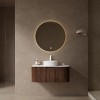 Dexmalle 36" Wall-Mounted Floating Curved Edges Striped Bathroom Storage Cabinet - 2 of 4