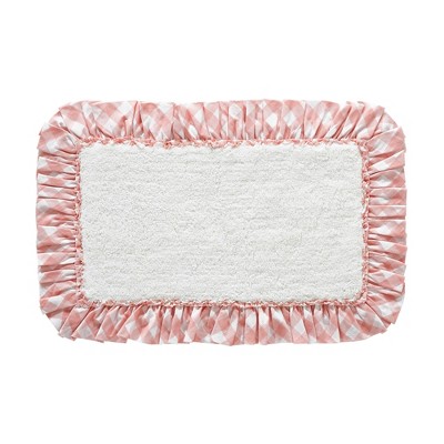 April & Oak Annie Buffalo Coral Check Bathmat 20x30 VHC Brands