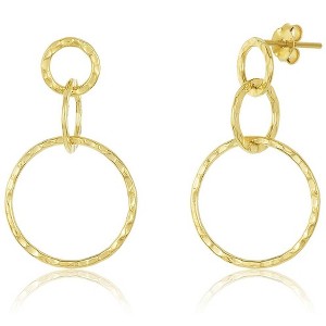 SHINE by Sterling Forever Sterling Silver Hammered Triple Drop Earrings - 1 of 4