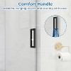 Zevemomo 56-60''Wx76''H Shower Doors, Frameless Single Sliding Doors, Walk in with 3/8" (10 mm) Tempered Glass, Stainless Steel Handles, Matte Black - 3 of 4