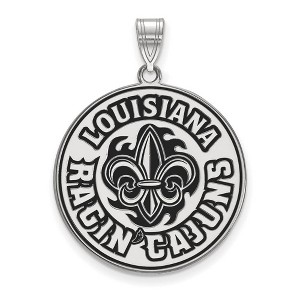 Black Bow Jewelry Sterling Silver Louisiana Lafayette Ragin' Cajuns NCAA Extra Large Pendant - 1 of 3