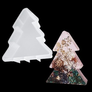 JDICTION Christmas Tree Silicone Resin Molds - Epoxy Casting Molds for Soap, Dried Flowers, Insect Specimens, DIY Bookends & Book Organizers - 1 of 4