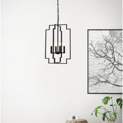 Rosenfeld Black Metal 4-Light Adjustable Pendant
