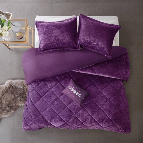 Purple Velvet Bedding Queen Size - Hanaposy