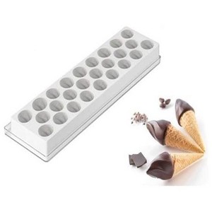 Silikomart CON02M Mini Conoflex Silicone Ice Cream Mold, Pointed-Swirl Shape, 26 Cavities - 1 of 4