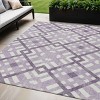 Purple Lilac And Ivory Geometric Washable Indoor Outdoor Area Rug - 2 of 4