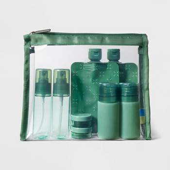 Baggallini Clear Travel Pouches 3 Piece Set Cosmetic Toiletry Bags