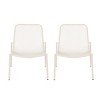 Set of 2 Stackable Metal Outdoor Patio Lounge Chairs with Mesh Seat for Balcony or Garden-Cuddlewood - 3 of 4