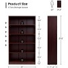 SEVOBAL Decorative Freestanding Bookshelf 5 Shelf Black Bookcase Tall Bookshelf for Bedroom, Living Room and Other Areas, Brown, 33"*11.6"*60" - 3 of 4