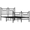 vidaXL 12" Black Full Size Metal Bed Frame with Headboard & Footboard No Mattress - 2 of 4