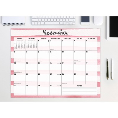 2022 Monthly Deskpad 22"x17" Watercolor Stripes - Willow Creek Press