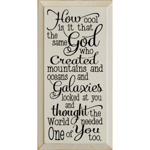 Slickblue Inspirational Christian Wood Sign – God Created You Too Quote – Rustic Wall Accent – 9x18, Ivory-Black - 1 of 3