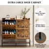 Shoe Cabinet with 4 Flip Drawers - Freestanding Shoe Storage Cabinet Organizer for Entryway, Dry and Wet Separation Shoe Organizer with Metal Legs - 4 of 4