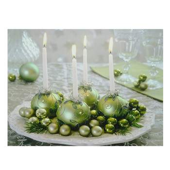 Northlight LED Lighted Sparkling Ornament Centerpiece Christmas Canvas Wall Art 11.75" x 15.75"