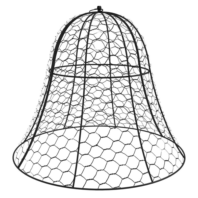 Outsunny Garden Chicken Wire Cloche, 16" x 13" Stackable Animal Plant Protectors, 6 Pack of Metal Crop Cages to Keep Animals Out, Black, 4 of 7