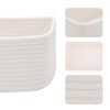Aoibox Woven Cotton Rope Storage Baskets Set of 3 Off White Decorative Cube Organizers for Closet Shelf 11.5x7.5x4.7 - 3 of 4