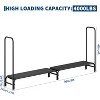Heavy Duty Firewood Rack w/ Fabric Mesh - Indoor/Outdoor Metal Log Holder for Fireplace, Patio, Shed & Garage Storage Organizer - 2 of 4