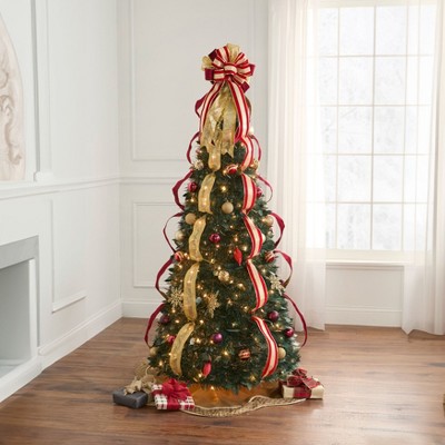 BrylaneHome 6 Ft Fully Decorated Pre-Lit Pop-Up Christmas Tree