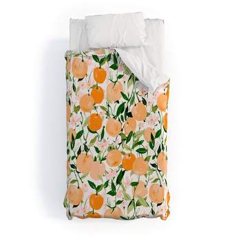 Spring Clementines Cotton Duvet & Sham Set - Deny Designs
