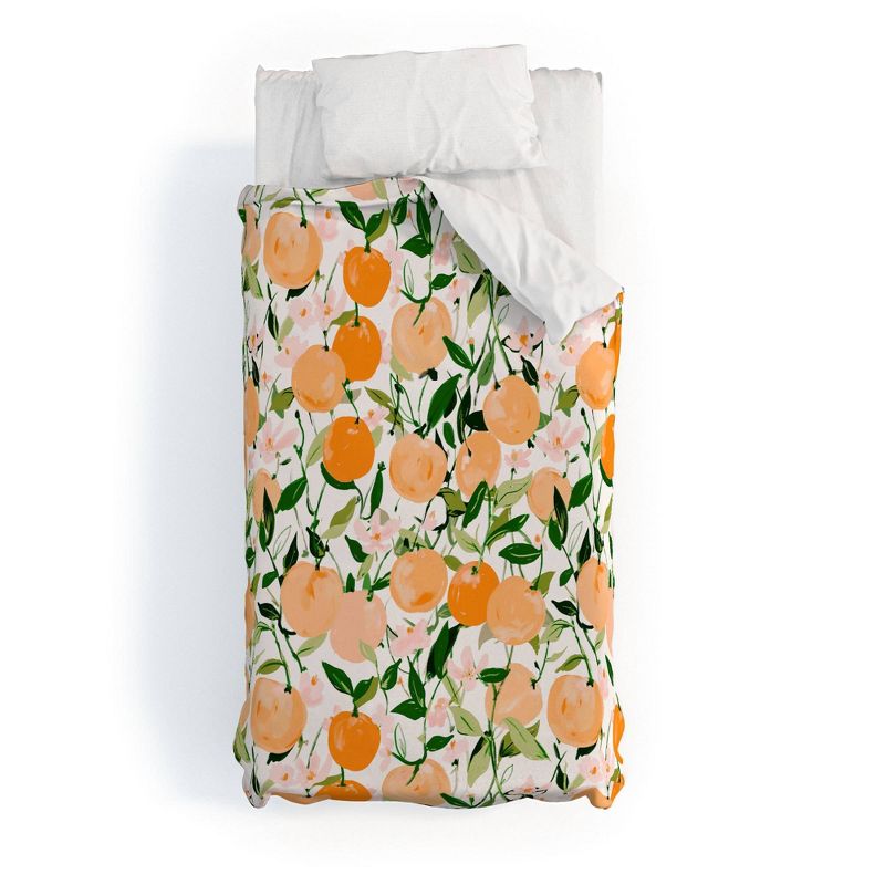 Spring Clementines Cotton Duvet & Sham Set - Deny Designs, 1 of 5