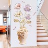 3D Embossed Vase Wall Sticker - Colored Flower, Self-Adhesive, Waterproof, Bedroom Background Decor, Modern Living Room Wall Art - 2 of 4