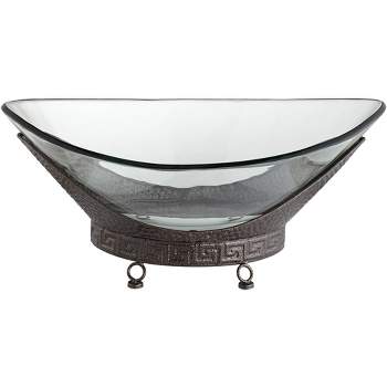 Kensington Hill Barlow 23 1/4" Wide Decorative Glass Bowl with Bronze Base