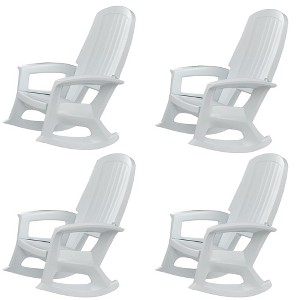 Semco Rockaway Heavy-Duty Outdoor Rocking Chair w/Low Maintenance All-Weather Porch Rocker & Easy Assembly for Deck and Patio, White (4 Pack) - 1 of 4