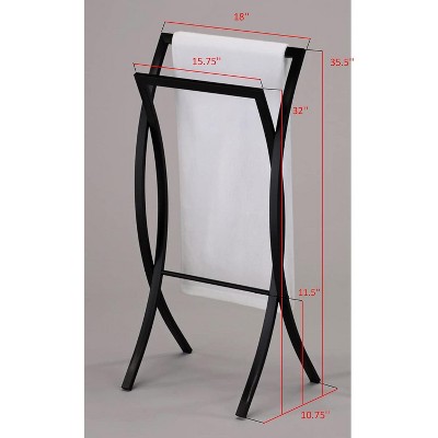 Black Metal Freestanding Contemporary Towel Rack