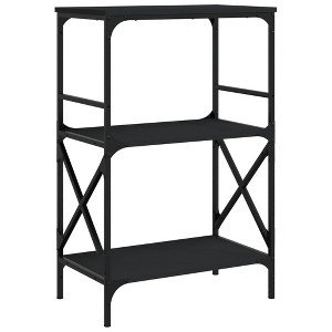 vidaXL Bookcase Black Engineered wood, metal Medium Adjustable Feet - 1 of 4