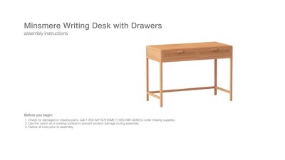 Hairpin Writing Desk with Storage Brown - Threshold™