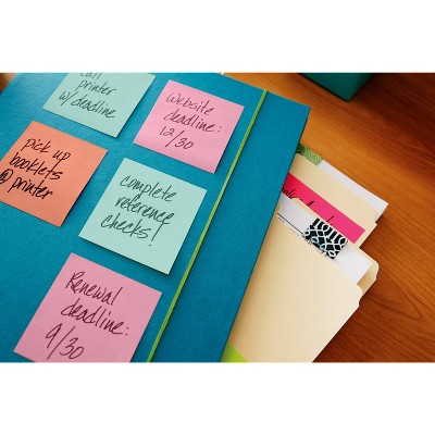 Post-it® Notes Cube - 3" X 3" Bright Colored Sticky Notes, 400 Sheets Per Cube | Super Sticky & Removable For Desk, Planner, Office