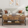Coffee Table with Drawers 41" Wooden Coffee Table with Storage Rectangular Cocktail Table - 3 of 4