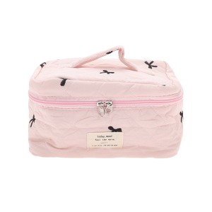 Unique Bargains Handheld Bow Embroidery Makeup Bag 1 Pc - 1 of 3