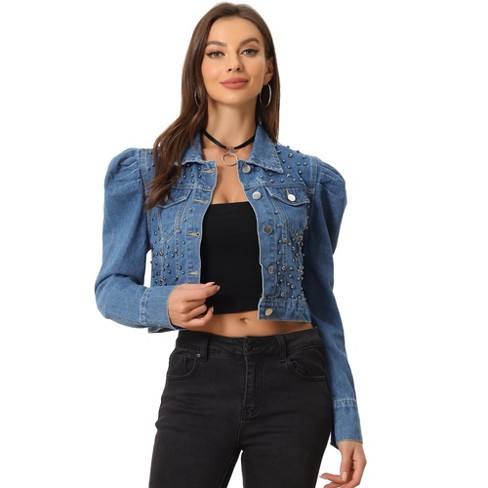 Cropped denim hotsell jacket target