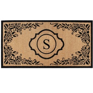 A1HC Natural Coir Monogrammed Anti-Shed Treated Durable Doormat for Outdoor Entrance, 36"X72" - 1 of 4
