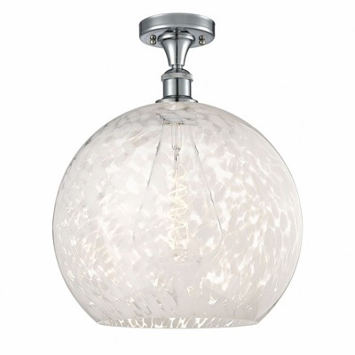 White Mouchette - 1 Light Semi-Flush Mount In Modern Style-17.88 Inches Tall and 13.75 Inches Wide