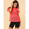 Allegra K Women's Mesh Cover Up Raglan Sleeve Sheer Fishnet Blouses - 3 of 4