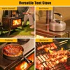 Portable Tent Stove, Wood Burning Stove with View Glass, Large Stainless Steel Stove with 5 Chimney Pipes for Outdoor Camping Heating Cooking - 4 of 4