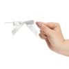 Juvale 100 Pack Silver Pre Tied Satin Bows for Crafts, Party Favors, Goodie Bags, Baked Goods Packaging, 3 in - 3 of 4
