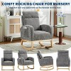 Rocking Chair, Upholstered Glider Chair with Side Pocket, Nursery Chair with High Backrest and Rubber Wood Legs for Living Room, Bedroom, Nursing Room - 3 of 4