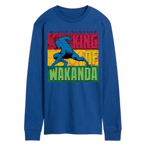 Men's - Marvel - Black Panther King of Wakanda Long Sleeve Graphic T-Shirt - 1 of 4