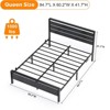 Karl Home Bed Frame with LED Light and Charging Station, Metal Platform Bed with Wood Headboard, No Box Spring Needed - 2 of 4