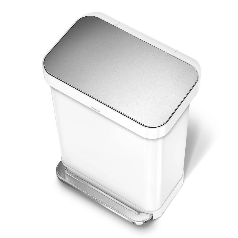 simplehuman 55L Rectangular Step Trash Can with Liner Pocket, 3 of 7