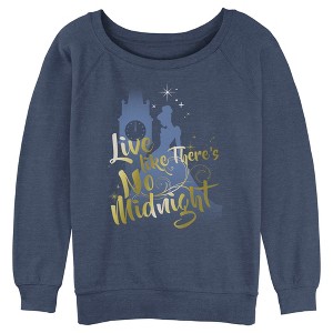 Juniors Womens Cinderella Live Like There's No Midnight Sweatshirt - 1 of 3