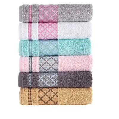 Kafthan Textile Multicolor Plaid Cotton Face/Hand/Hair Bath Towels (Set of 6)