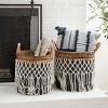 2pk Banana Leaf Storage Baskets Black - Olivia & May: Decorative Wicker Basket for Blankets, Tabletop Storage - image 2 of 4